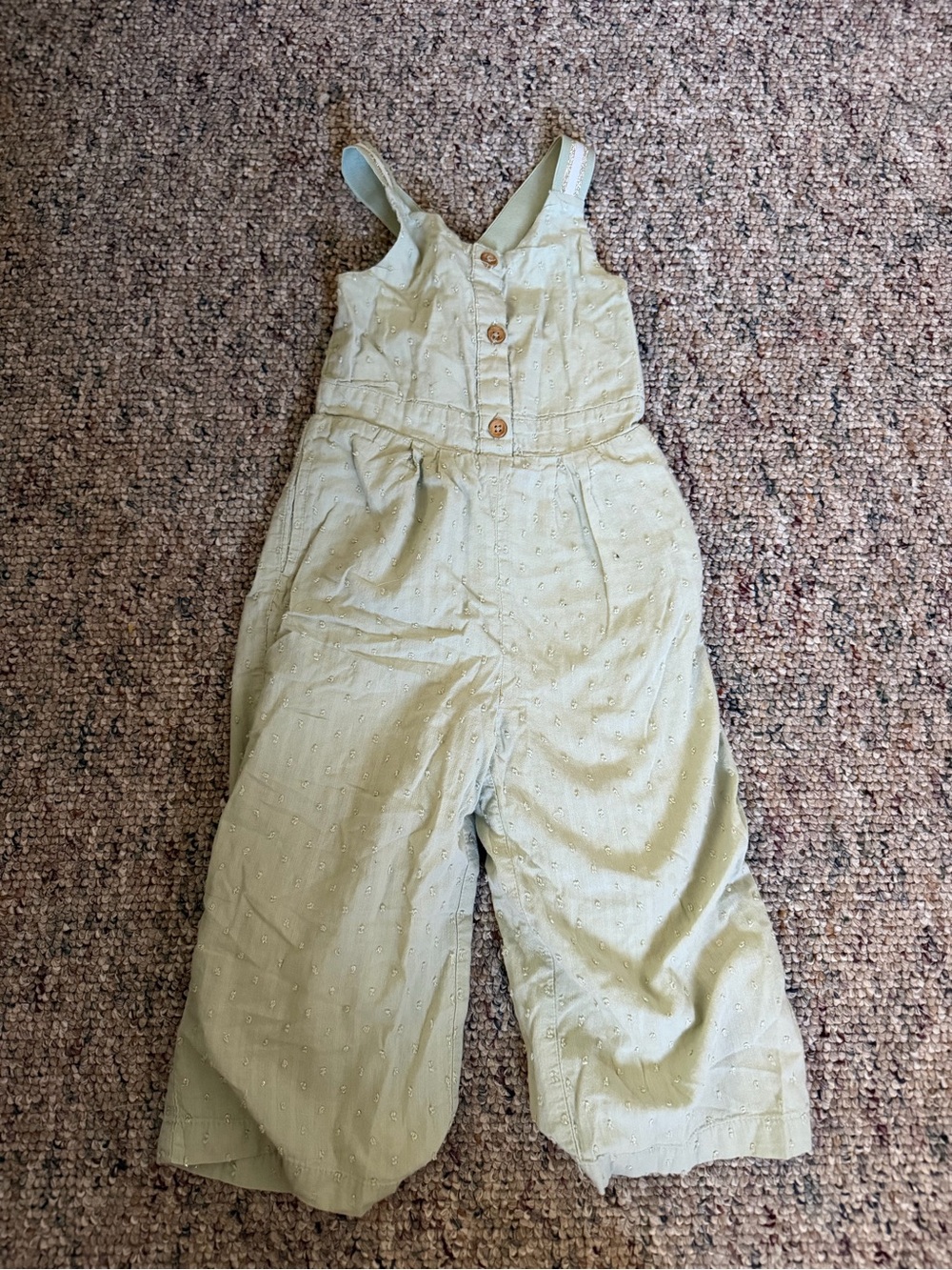 Rachel Zoe Light Sage Green Toddler Jumpsuit with Glitter Trim